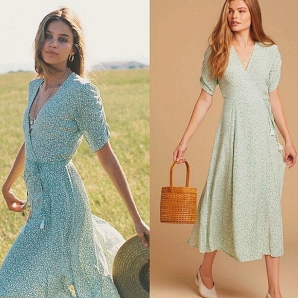 REVOLVE Dresses & Skirts - Faithfull the Brand Faithful The Brand Women's Chiara True Wrap Seafoam …